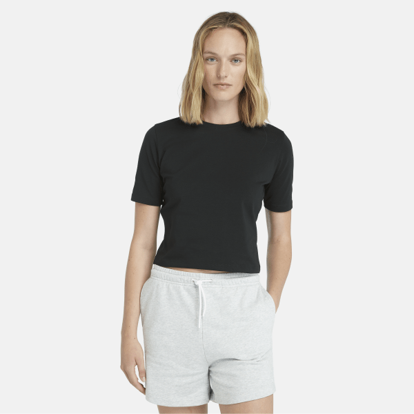 Timberland - Kurzärmeliges Baby-T-Shirt für Damen in Schwarz, Frau, Schwarz, Größe: M von Timberland