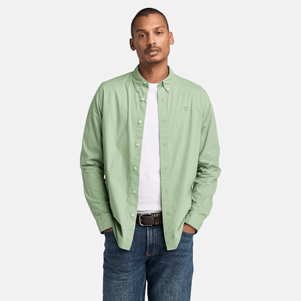 Timberland - Langärmeliges Hemd aus Stretch-Popeline für Herren in Grün, Mann, Grün, Größe: S Timberland - Langärmeliges Hemd aus Stretch-Popeline für Herren in Grün, Mann, Grün, Größe: S von Timberland