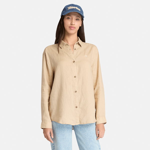 Timberland - Leinenhemd für Damen in Beige, Frau, Beige, Größe: XS von Timberland