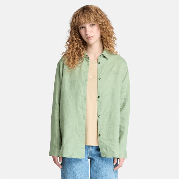 Timberland - Leinenhemd für Damen in Grün, Frau, Grün, Größe: XL von Timberland