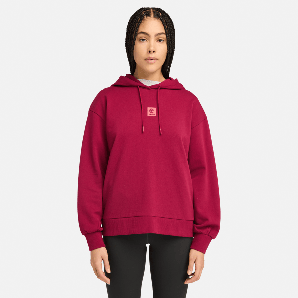 Timberland - Loopback Hoodie mit gestapeltem Logo für Damen in Rot, Frau, Rot, Größe: L von Timberland