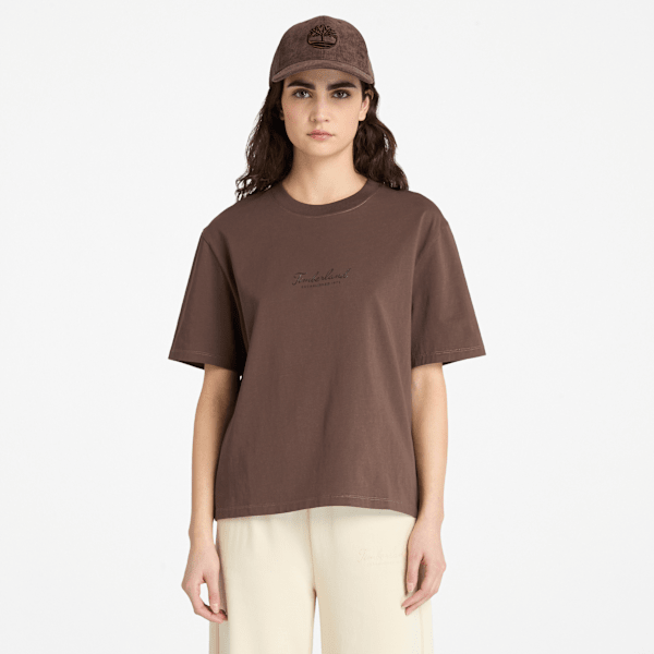 Timberland - Lush Comfort Kurzarm-T-Shirt für Damen in Braun, Frau, Braun, Größe: L Timberland - Lush Comfort Kurzarm-T-Shirt für Damen in Braun, Frau, Braun, Größe: L von Timberland