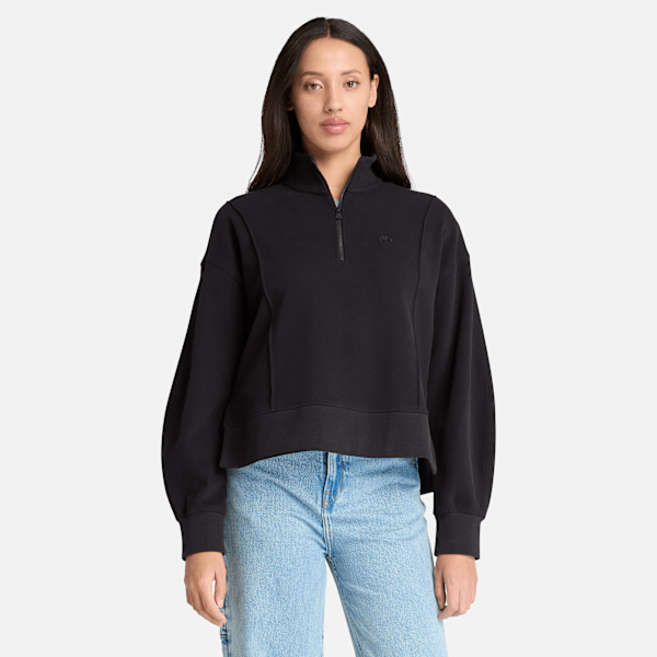 Timberland - Lush Sweatshirt mit Viertelreißverschluss für Damen in Schwarz, Damen, Schwarz, Größe: XL von Timberland