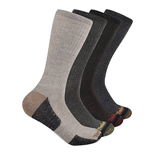 Timberland Herren 4er-Pack Comfort Crew Lässige Socken, braun, 37.5-46 EU von Timberland