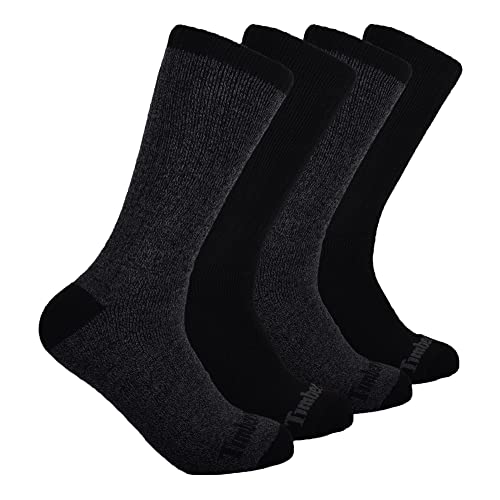 Timberland Men's 4 Pack Performance Cushioned Crew Socks with Wool, Shoe Size: 9-12 von Timberland