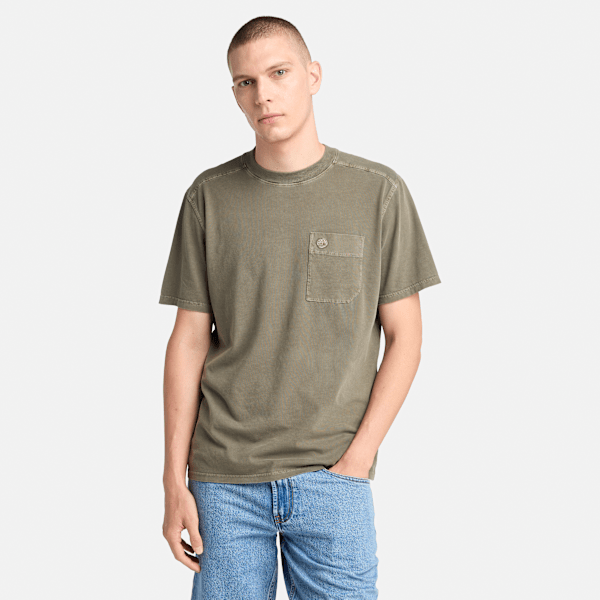 Timberland - Merrymack River T-Shirt mit Stückfärbung für Herren in Grün, Herren, Grün, Größe: S von Timberland