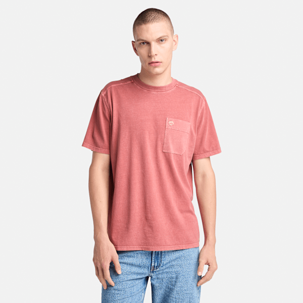 Timberland - Merrymack River T-Shirt mit Stückfärbung für Herren in Rot, Herren, Rot, Größe: 3XL von Timberland