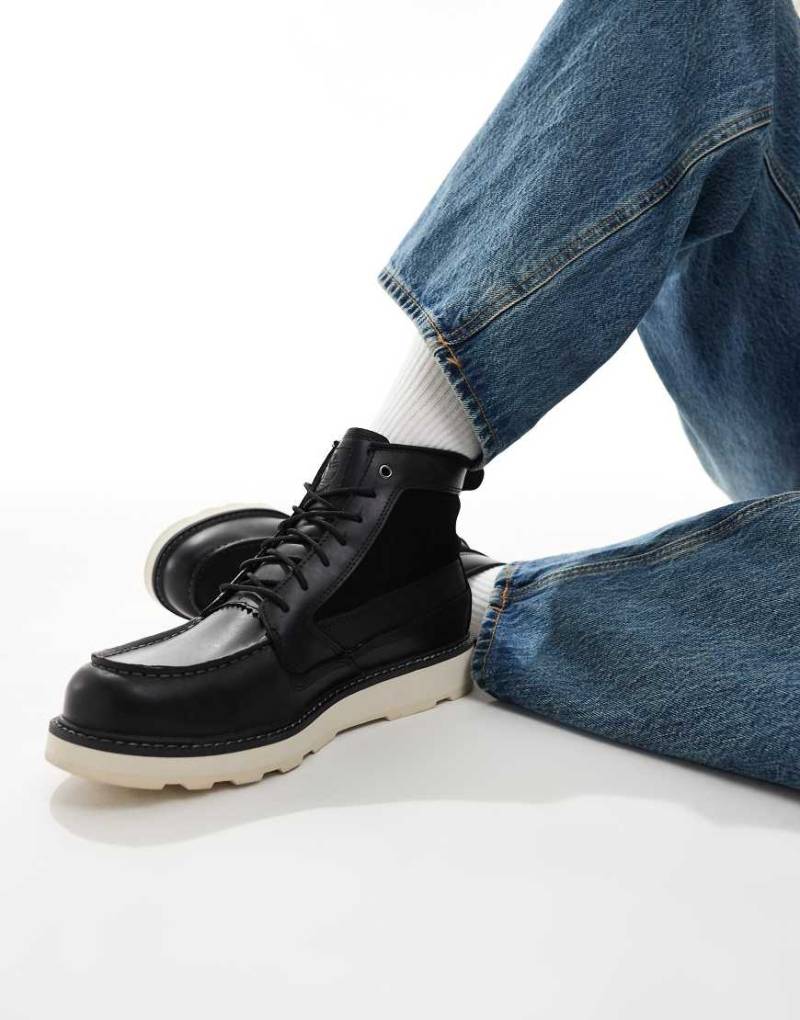 Timberland - Mid - Wasserdichte Schnürstiefel aus Vollnarbenleder in Schwarz von Timberland