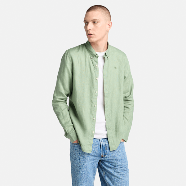 Timberland - Mill Brook Leinenhemd für Herren in Grün, Mann, Grün, Größe: XXL Timberland - Mill Brook Leinenhemd für Herren in Grün, Mann, Grün, Größe: XXL von Timberland