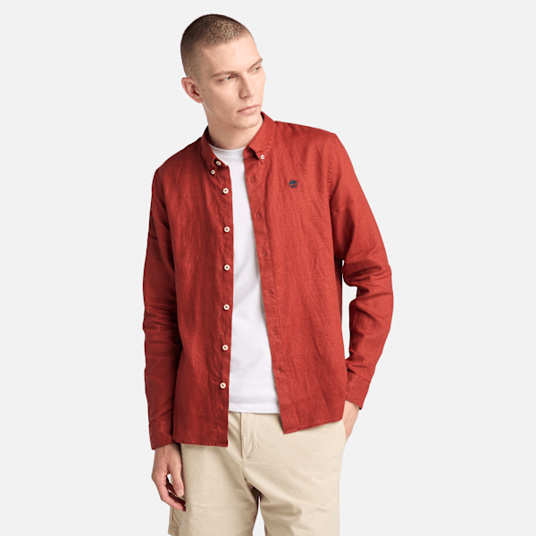 Timberland - Mill Brook Leinenhemd für Herren in Rot, Mann, Rot, Größe: XL Timberland - Mill Brook Leinenhemd für Herren in Rot, Mann, Rot, Größe: XL von Timberland