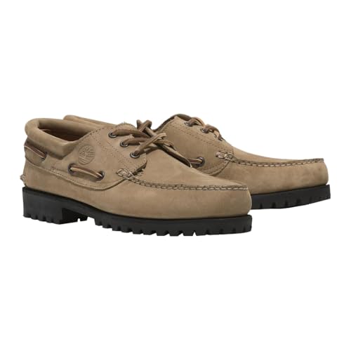 Timberland Mokassin Authentic 3 Eye Lug 0A2pdq Bootsschuh Herren Leder Beige, beige, 43 EU von Timberland