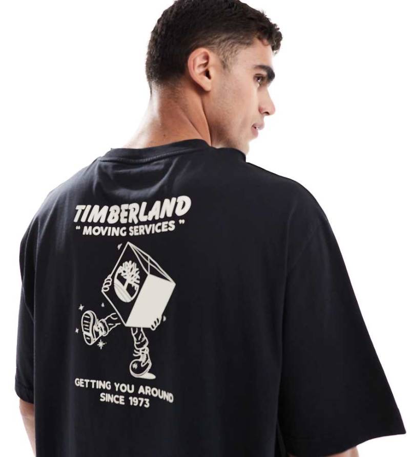Timberland - Moving Around - T-Shirt in Schwarz mit Rückenprint - Exklusiv bei ASOS von Timberland