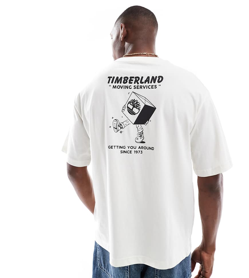 Timberland - Moving Around - T-Shirt in Weiß mit Rückenprint - Exklusiv bei ASOS von Timberland