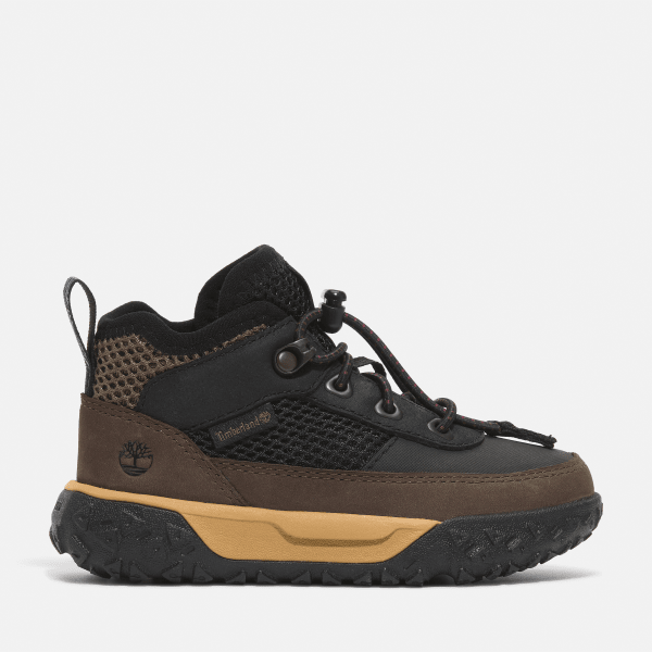 Timberland - Niedriger GreenStride Motion 6 Hiking-Sneaker mit Bungee-Schnürung für Kleinkinder in Schwarz und Braun, Schwarz, Größe: 21 Timberland - Niedriger GreenStride Motion 6 Hiking-Sneaker mit Bungee-Schnürung für Kleinkinder in Schwarz und Braun, Schwarz, Größe: 21 von Timberland