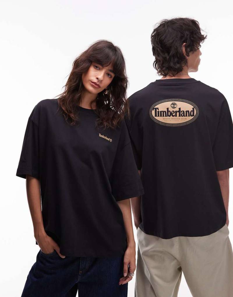 Timberland - Oversize-T-Shirt in Schwarz mit ovalem Logo von Timberland