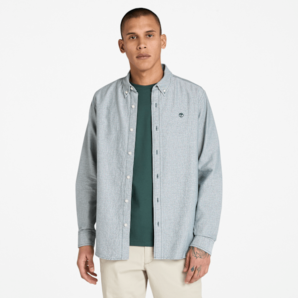 Timberland - Oxford Streifenhemd für Herren in Dunkelgrün, Herren, Grün, Größe: XXL von Timberland