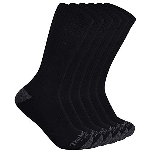 Timberland PRO Herren 6er-Pack Performance Crew Lässige Socken, Schwarz, Medium von Timberland PRO