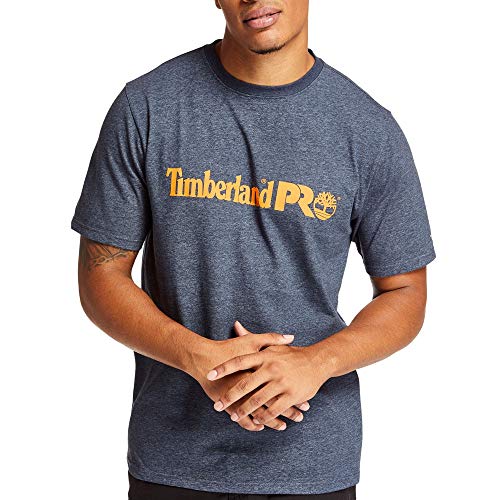 Timberland PRO Herren Base Plate Kurzarm T-Shirt mit Brustlogo, marineblau meliert, 4XL von Timberland