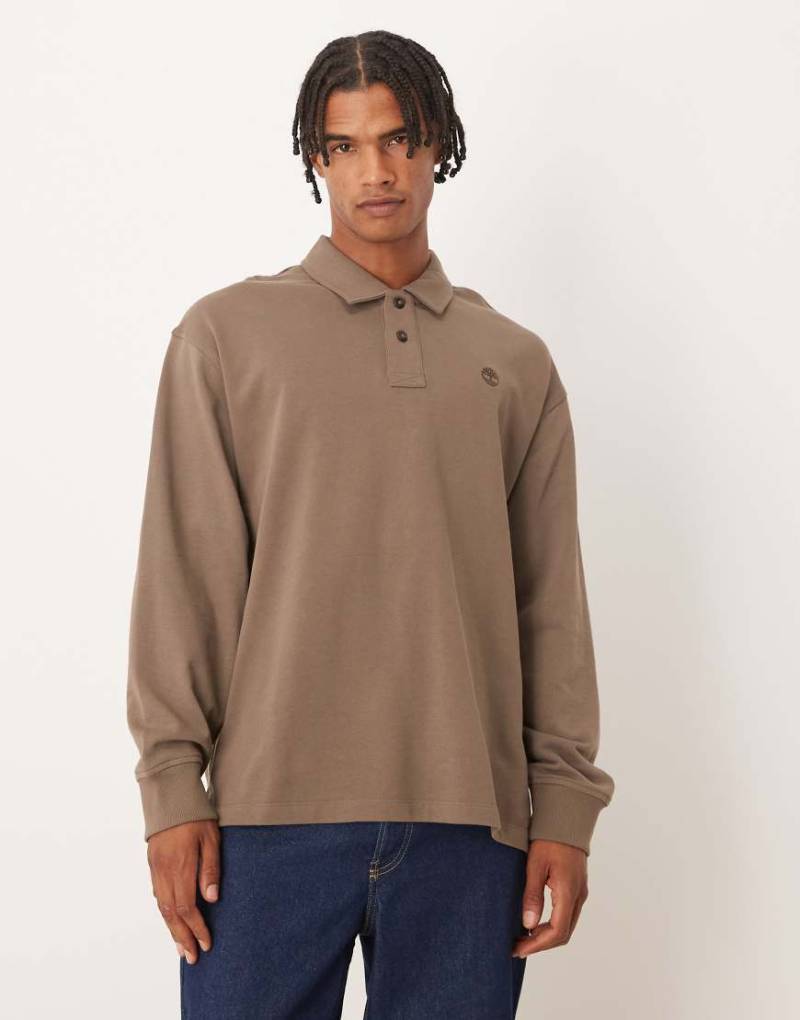 Timberland - Polo-Sweatshirt in Schokostückchenbraun-Brown von Timberland