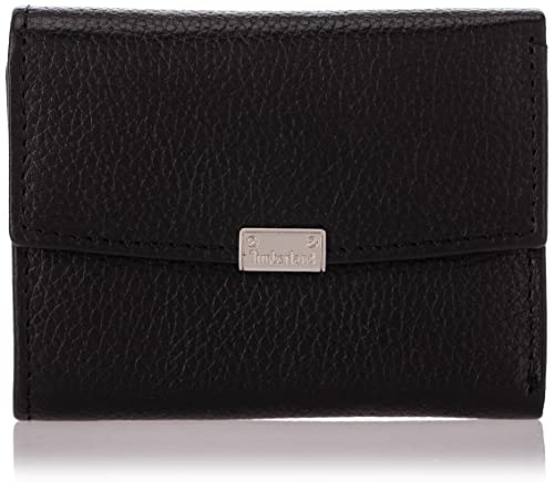 Timberland Damen Leather Small Indexer Snap Wallet Billfold Geldbörse aus Leder, RFID, klein, schwarz von Timberland