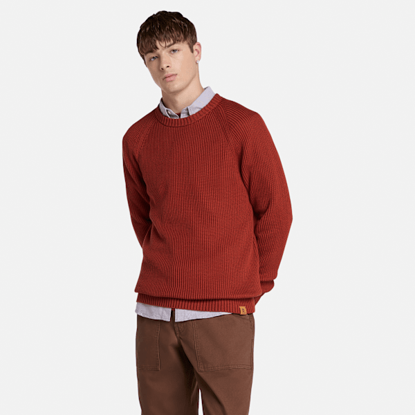 Timberland - Rippstrickpullover mit Raglanärmeln für Herren in Rot, Herren, Rot, Größe: 3XL von Timberland