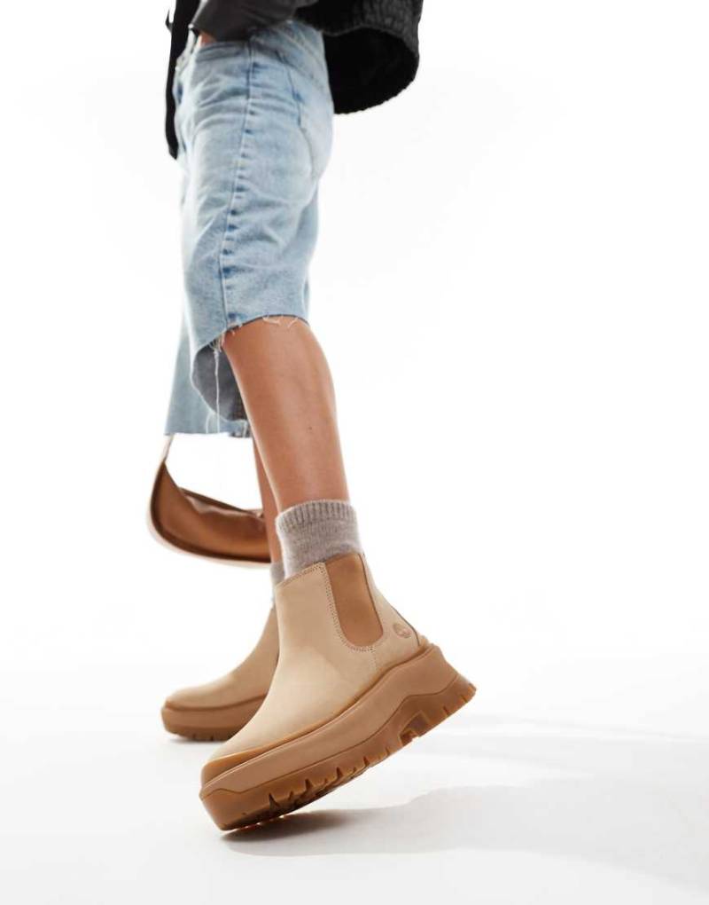 Timberland - Roxie Lane - Chelsea-Stiefel aus beigem Nubuk mit dicker Sohle-Neutral von Timberland