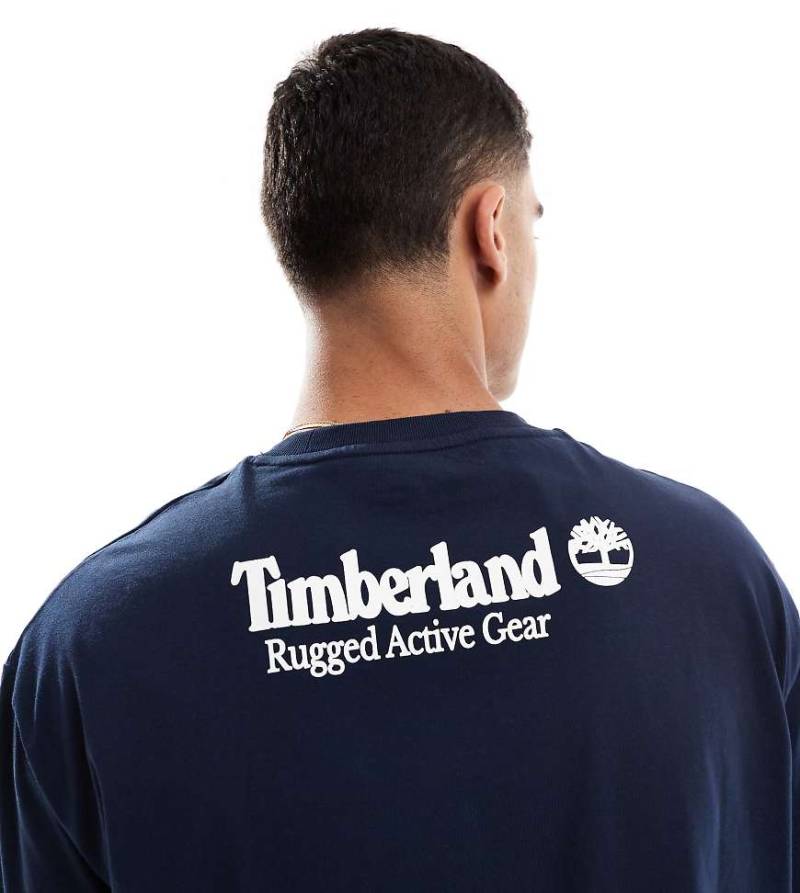 Timberland - Rugged - T-Shirt in Dunkelblau mit Rückenprint, exklusiv bei ASOS von Timberland