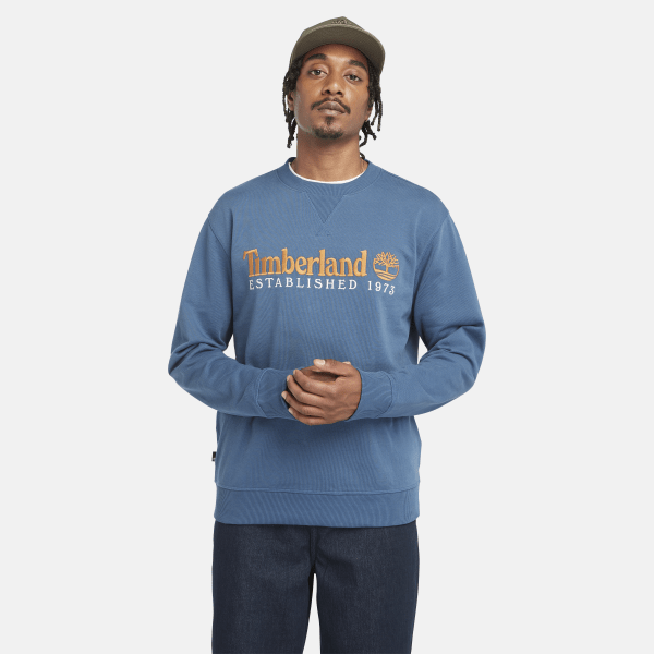 Timberland - Rundhals-Sweatshirt mit aufgesticktem „Established 1973"-Logo für Herren in Dunkelblau, Herren, Blau, Größe: XXL von Timberland