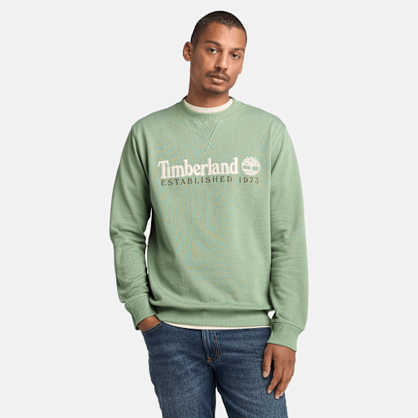 Timberland - Rundhals-Sweatshirt mit aufgesticktem „Established 1973"-Logo für Herren in Grün, Mann, Grün, Größe: XXL von Timberland