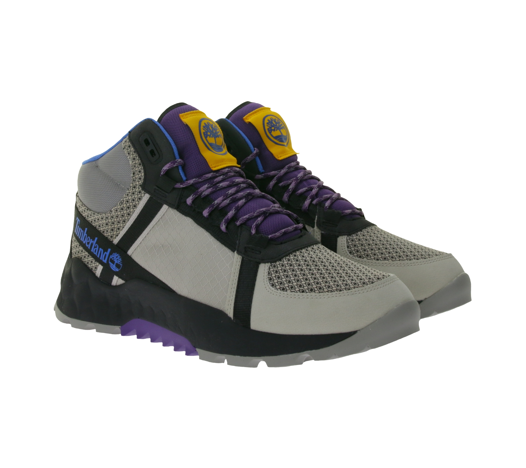 Timberland Solar Wave Lt Mid Herren Wander-Schuhe nachhaltige Hiking-Stiefel mit ReBOTL-Gewebe und GreenStride-Shole Trekking-Boots TB0A41YCK511 Grau/Bunt von Timberland