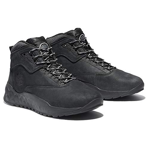 Timberland Solar Wave Mid-Top Herren Sneaker mit GreenStride-Sohle Schnür-Schuhe mit ReBOTL-Material TB 0A2B9J 015 Halbschuhe Alltags-Schuhe Schwarz, Größe:41 von Timberland