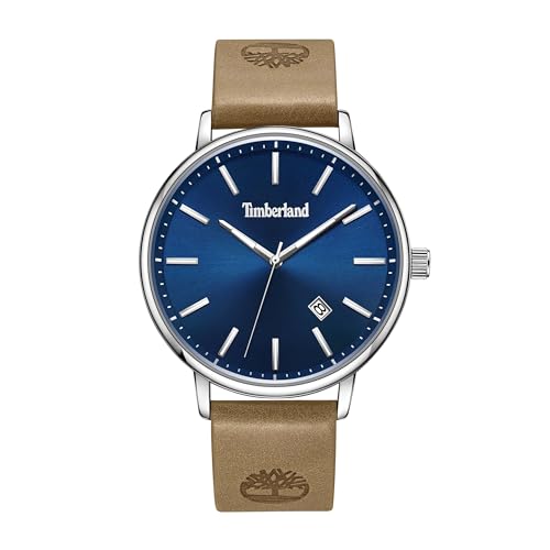 Timberland Spencer Analog Datumsanzeige Braunes Lederband 3ATM Uhr, braun, Unkonventionell von Timberland