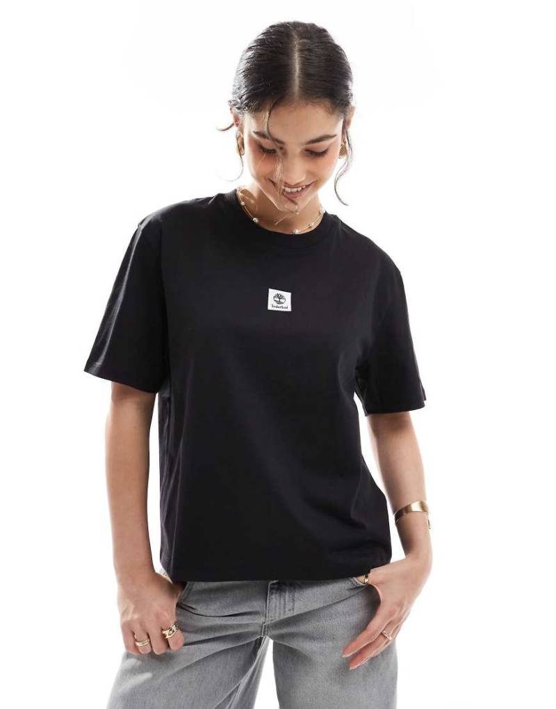 Timberland - Stack - Kurzärmliges T-Shirt in Schwarz mit Logo von Timberland