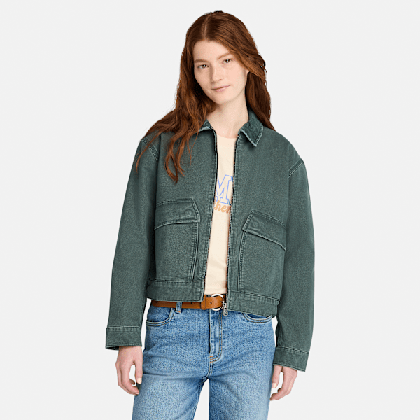 Timberland - Strafford Jacke aus gewaschenem Canvas für Damen in Dunkelgrün, Damen, Grün, Größe: XL Timberland - Strafford Jacke aus gewaschenem Canvas für Damen in Dunkelgrün, Damen, Grün, Größe: XL von Timberland