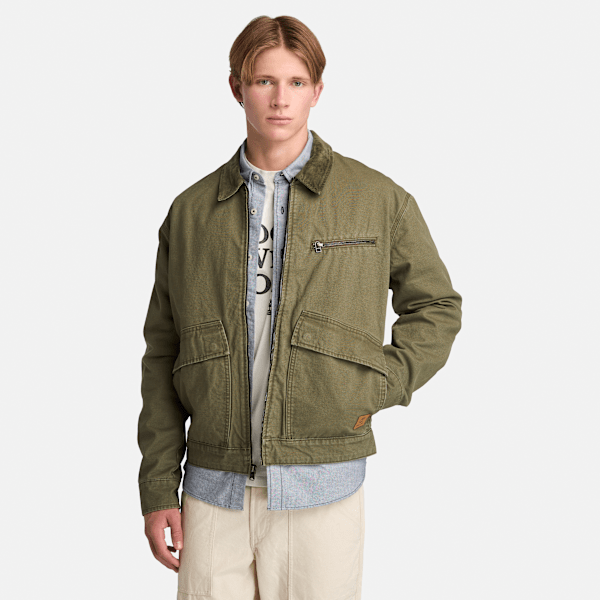 Timberland - Strafford Jacke aus gewaschenem Canvas für Herren in Grün, Herren, Grün, Größe: XXL von Timberland
