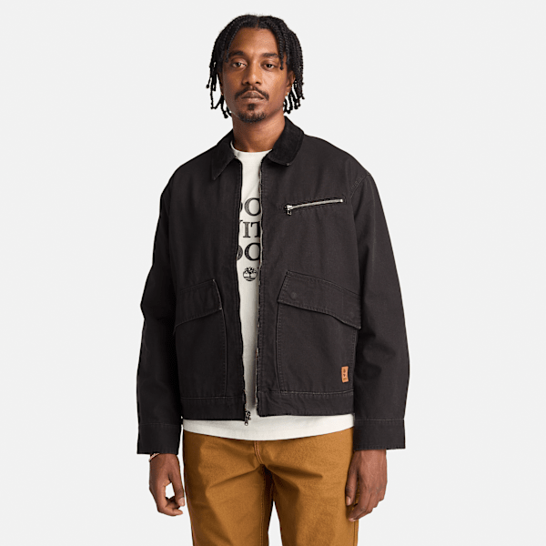 Timberland - Strafford Jacke aus gewaschenem Canvas für Herren in Schwarz, Herren, Schwarz, Größe: L von Timberland