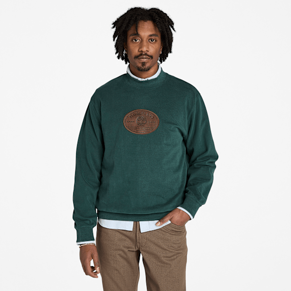 Timberland - Sweatshirt mit Lederaufnäher für Herren in Dunkelgrün, Herren, Grün, Größe: 3XL von Timberland