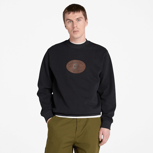 Timberland - Sweatshirt mit Lederaufnäher für Herren in Schwarz, Herren, Schwarz, Größe: 3XL Timberland - Sweatshirt mit Lederaufnäher für Herren in Schwarz, Herren, Schwarz, Größe: 3XL von Timberland
