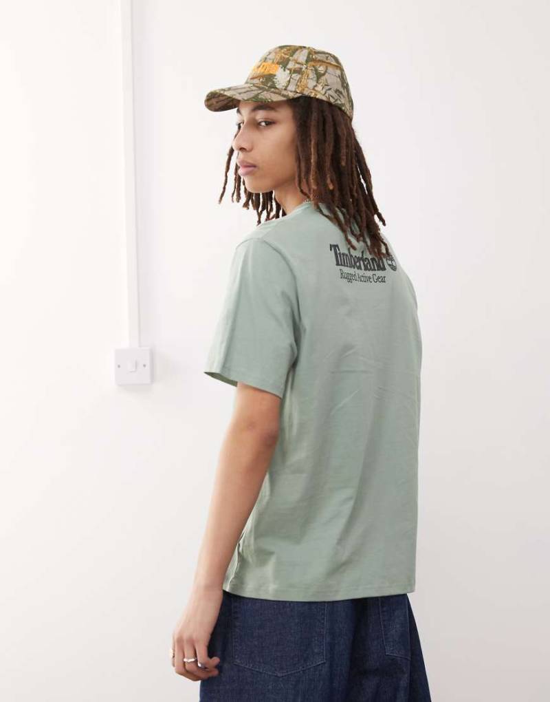 Timberland - T-Shirt in Grün mit Logo-Rückenprint von Timberland