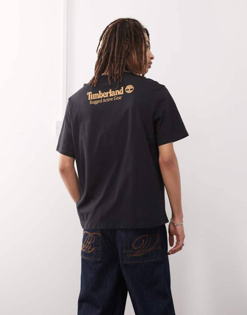Timberland - T-Shirt in Schwarz mit Logo-Rückenprint von Timberland