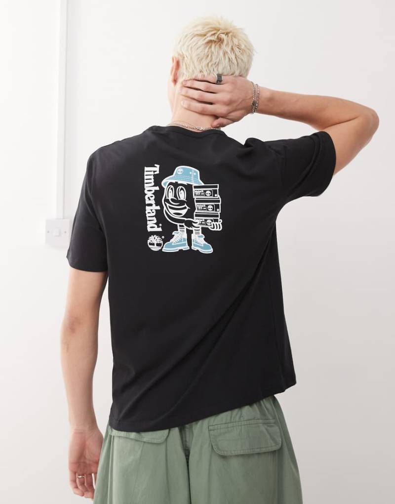 Timberland - T-Shirt in Schwarz mit Schuhbox-Logoprint auf der Rückseite-Weiß von Timberland