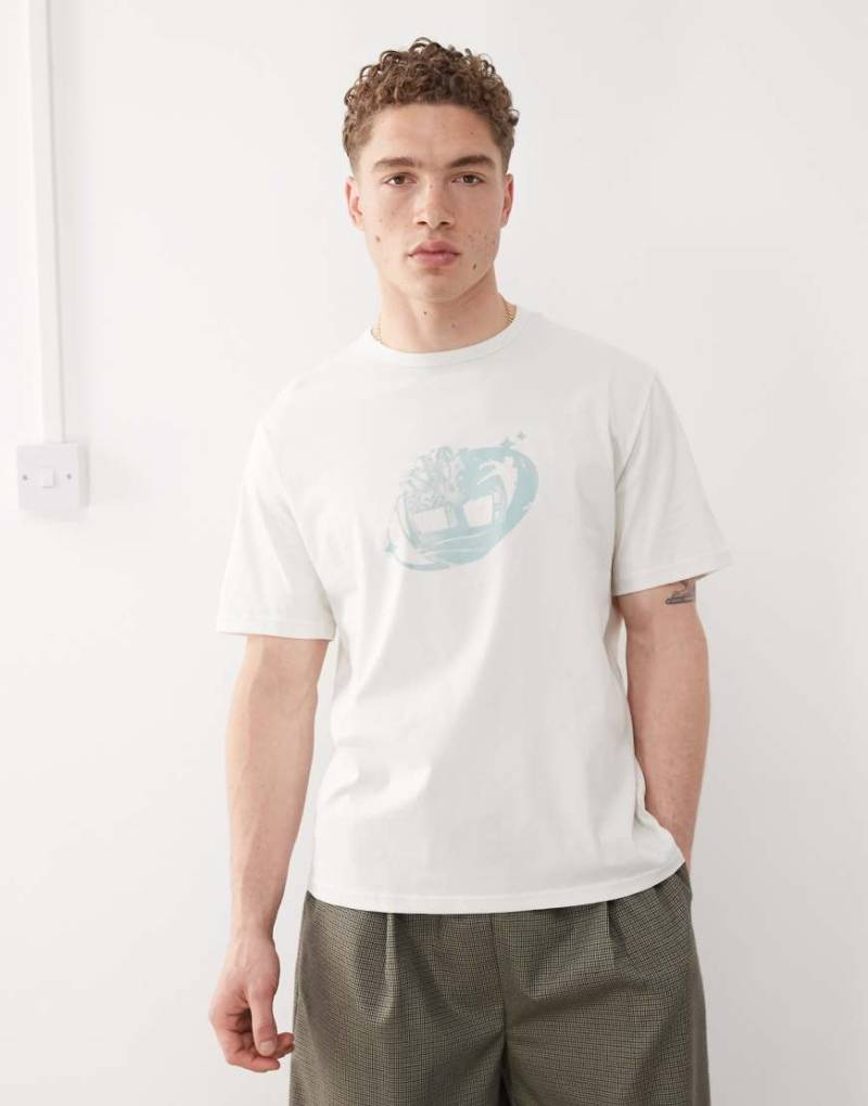 Timberland - T-Shirt in Weiß mit Logoprint auf der Brust von Timberland