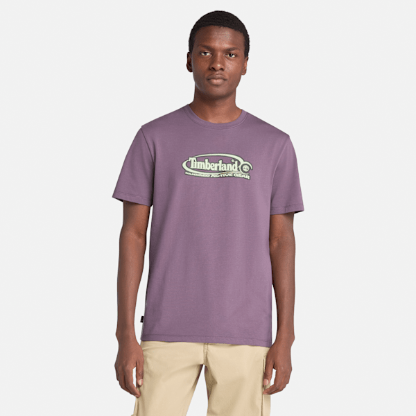 Timberland - T-Shirt mit großem ovalem Logo für Herren in Violett, Herren, Violett, Größe: XL von Timberland