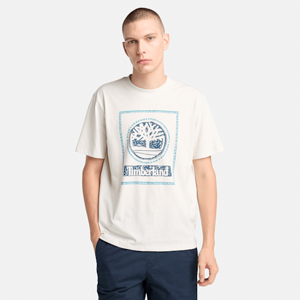 Timberland - T-Shirt mit mehrschichtiger Jahreszeiten-Grafik für Herren in Weiß, Herren, Weiß, Größe: 3XL von Timberland