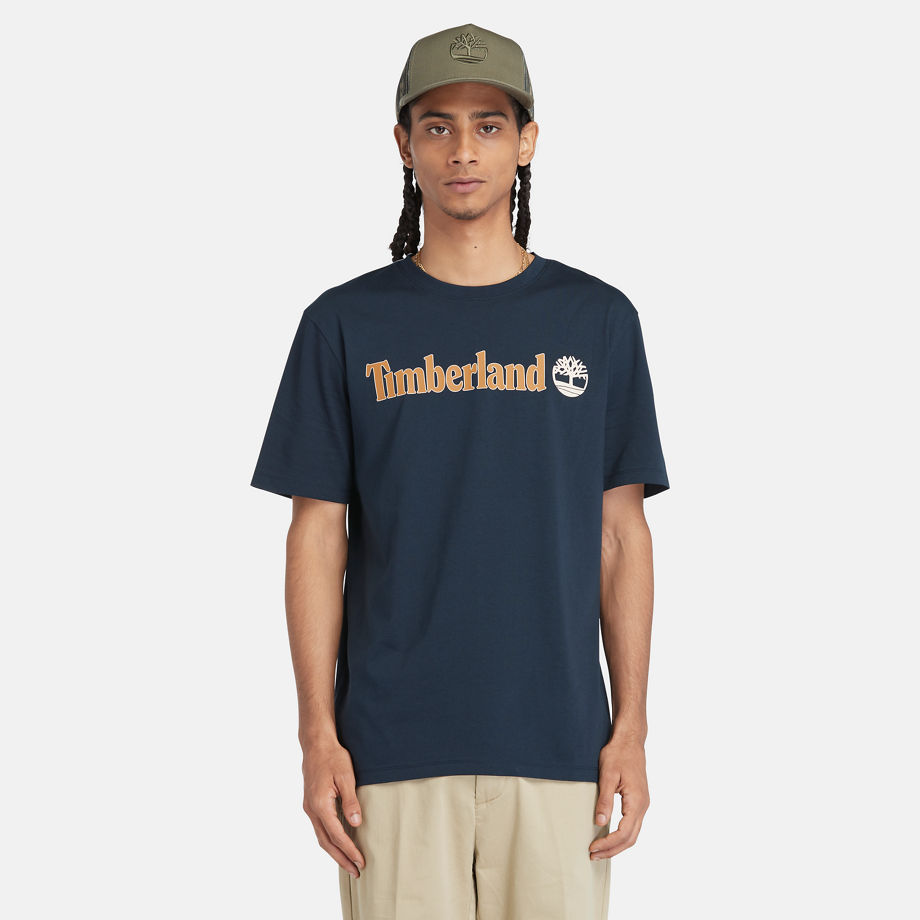 Timberland T-shirt Mit Linearem Logo Für Herren In Navyblau Navyblau, Größe XXL von Timberland