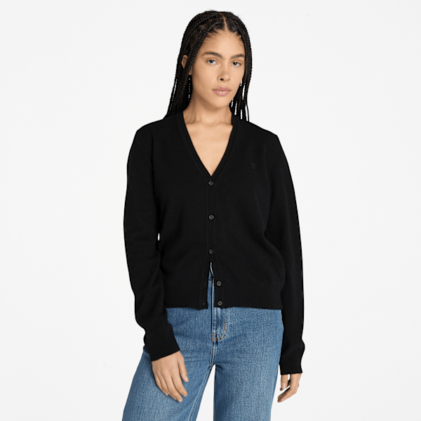 Timberland - Timberland Cardigan aus Merinowolle für Damen in Schwarz, Damen, Schwarz, Größe: L Timberland - Timberland Cardigan aus Merinowolle für Damen in Schwarz, Damen, Schwarz, Größe: L von Timberland