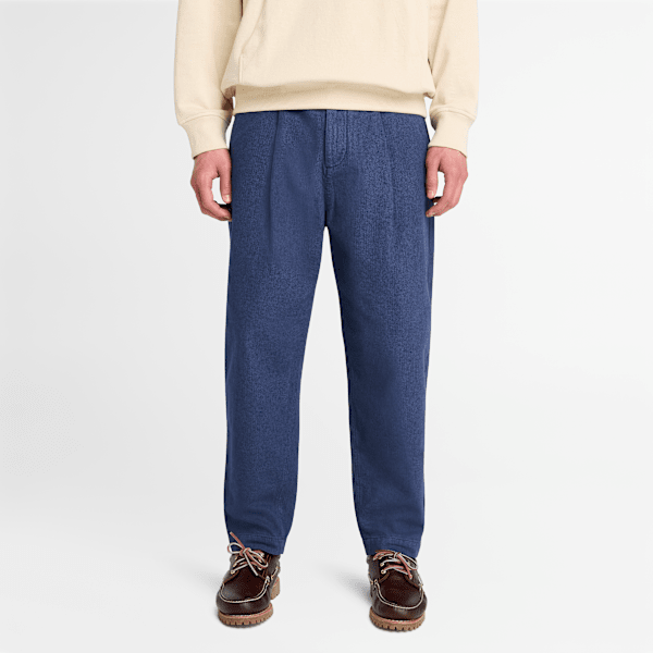 Timberland - Timberland Claremont Bundfalten-Chinohose mit Fischgrätmuster für Herren in Dunkelblau, Herren, Blau, Größe: 34 von Timberland