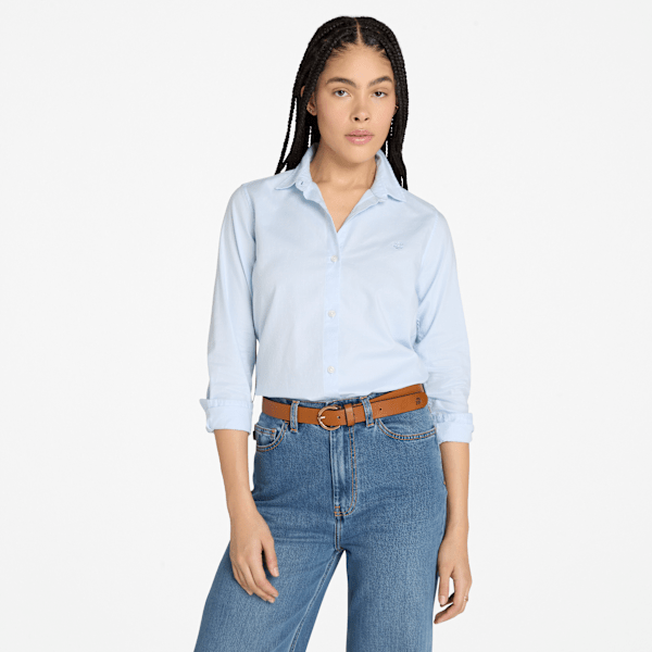 Timberland - Timberland Oxford-Langarmhemd für Damen in Blau, Frau, Blau, Größe: L Timberland - Timberland Oxford-Langarmhemd für Damen in Blau, Frau, Blau, Größe: L von Timberland