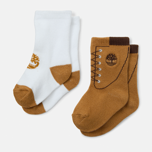 Timberland - Timberland Stiefelsocken im 2er-Pack für Babys/Kleinkinder in Gelb, Gelb, Größe: S von Timberland