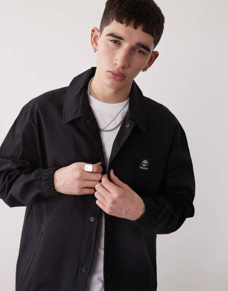 Timberland - Trainer-Jacke aus Ripstop in Schwarz mit Brust-Logo von Timberland